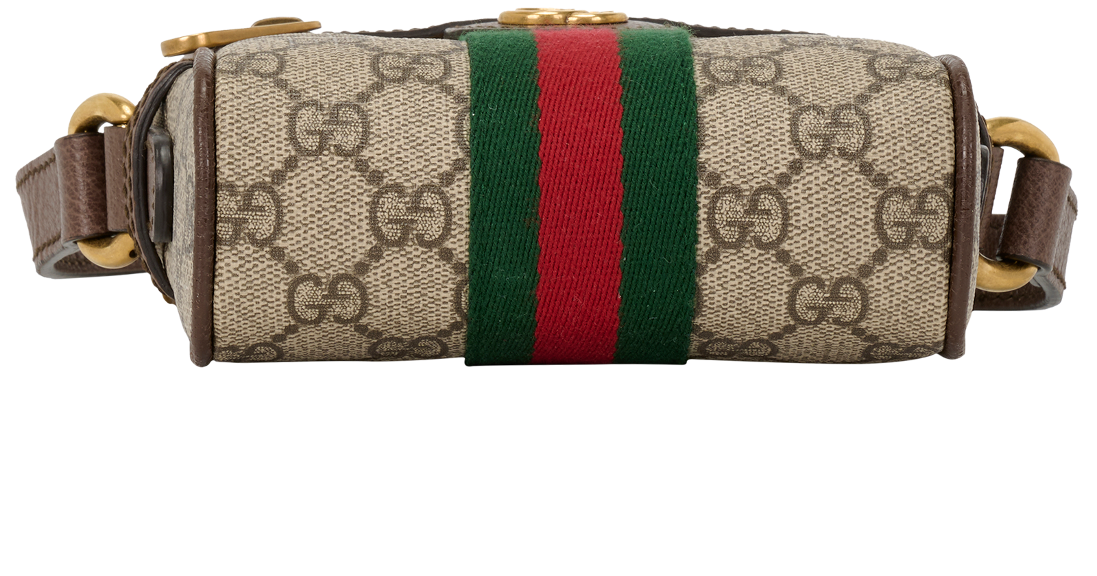 Ophidia Messenger Bag, &pound;595, Handbags, Beige/Brown, Canvas/Leather, Top view